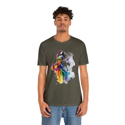 Rainbow Belly Dancer's Pose - Short Sleeve Tee